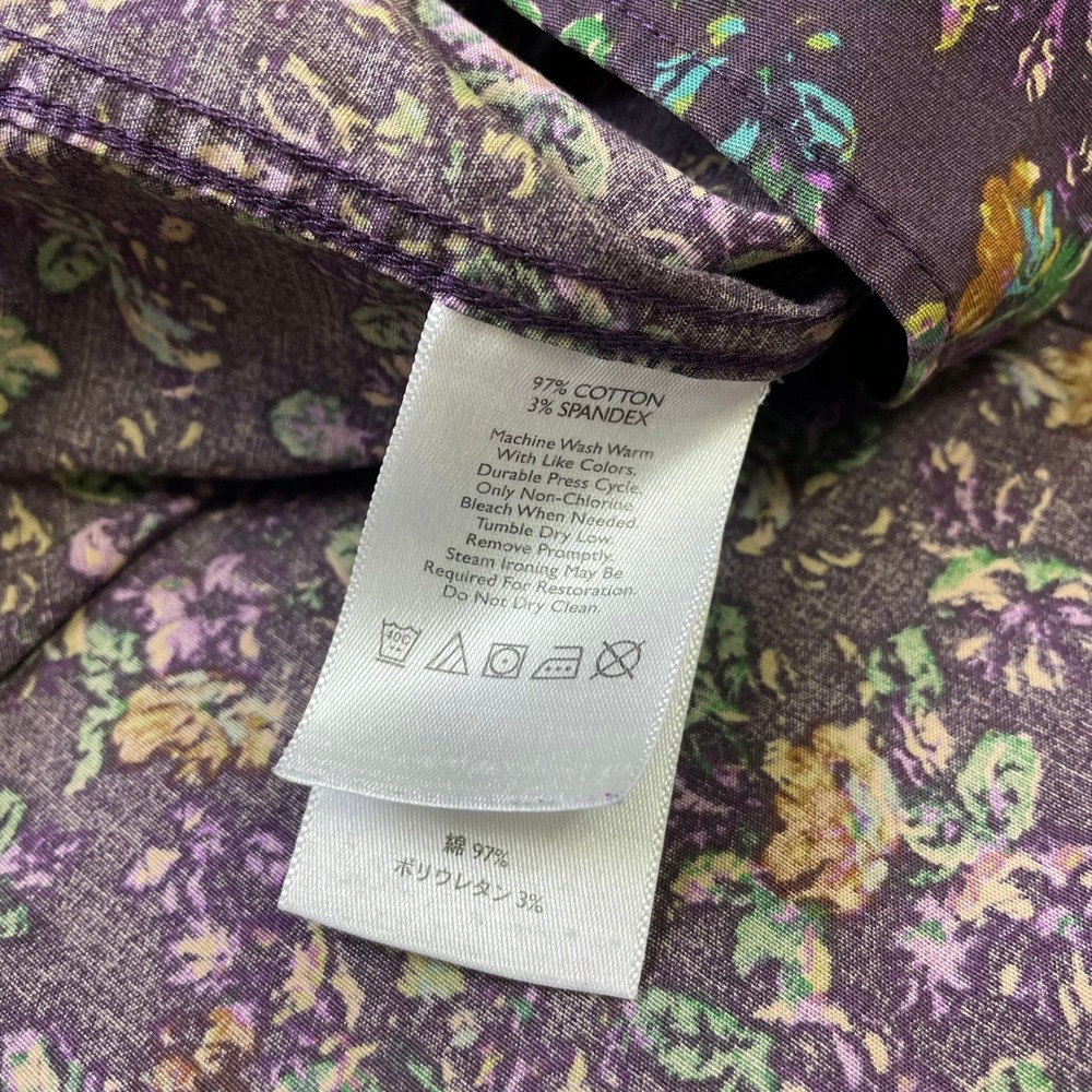 Eddie Bauer Purple Floral Stretch Wrinkle Resistant Button Down Shirt 2X - Picture 12 of 16